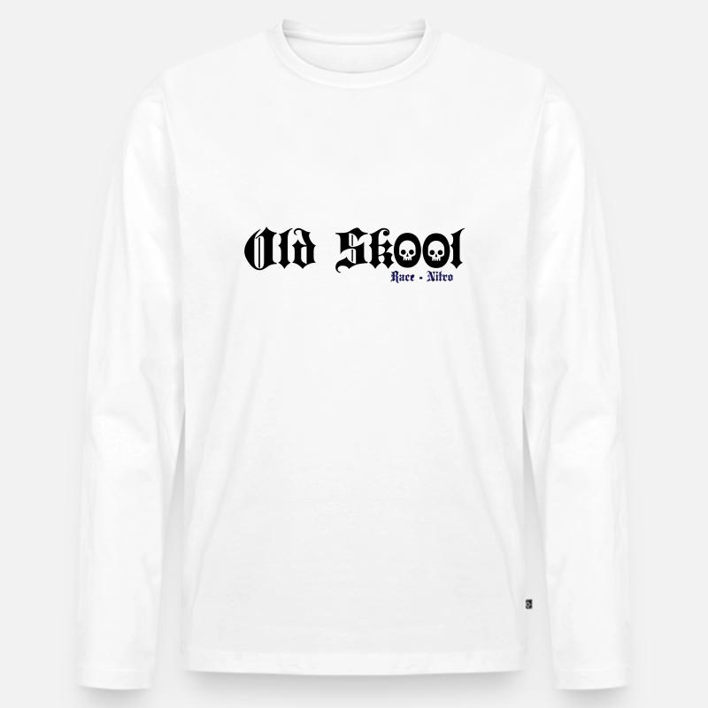 Race - Nitro Old Skool - Männer Premium Bio Langarmshirt - Weiß