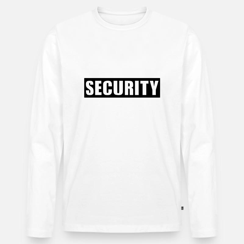 Security - Männer Premium Bio Langarmshirt - Weiß