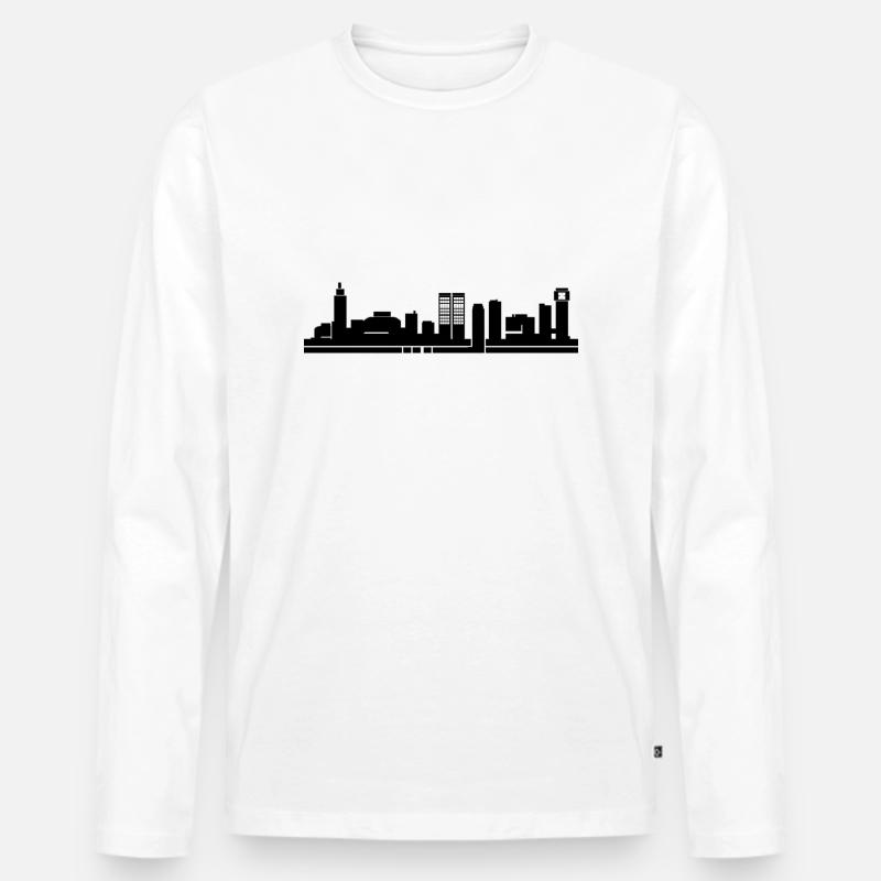 Casablanca - Männer Premium Bio Langarmshirt - Weiß