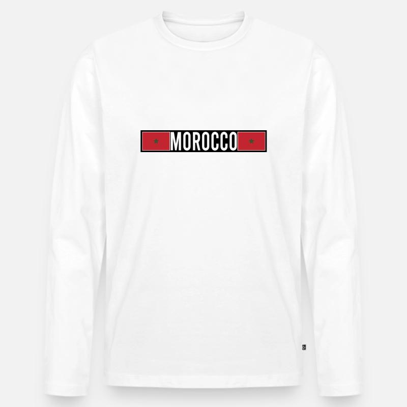 Marokko - Männer Premium Bio Langarmshirt - Weiß