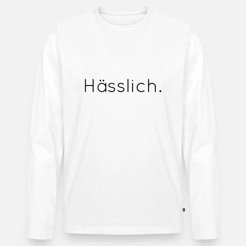 hässlich - Männer Premium Bio Langarmshirt - Weiß