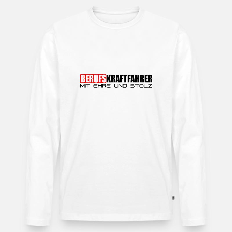 Stolzer Berufskraftfahrer - Männer Premium Bio Langarmshirt - Weiß