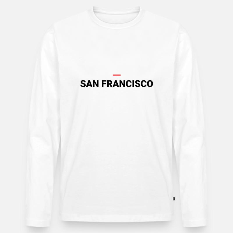 SAN FRANCISCO - Männer Premium Bio Langarmshirt - Weiß