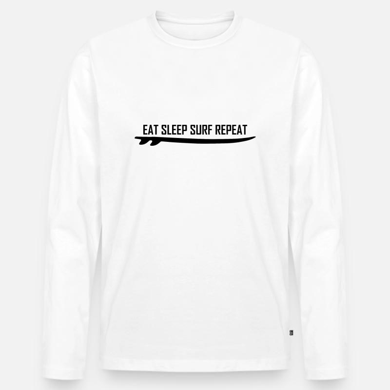 Surfer Surfboard Surfing Geschenksidee - Männer Premium Bio Langarmshirt - Weiß