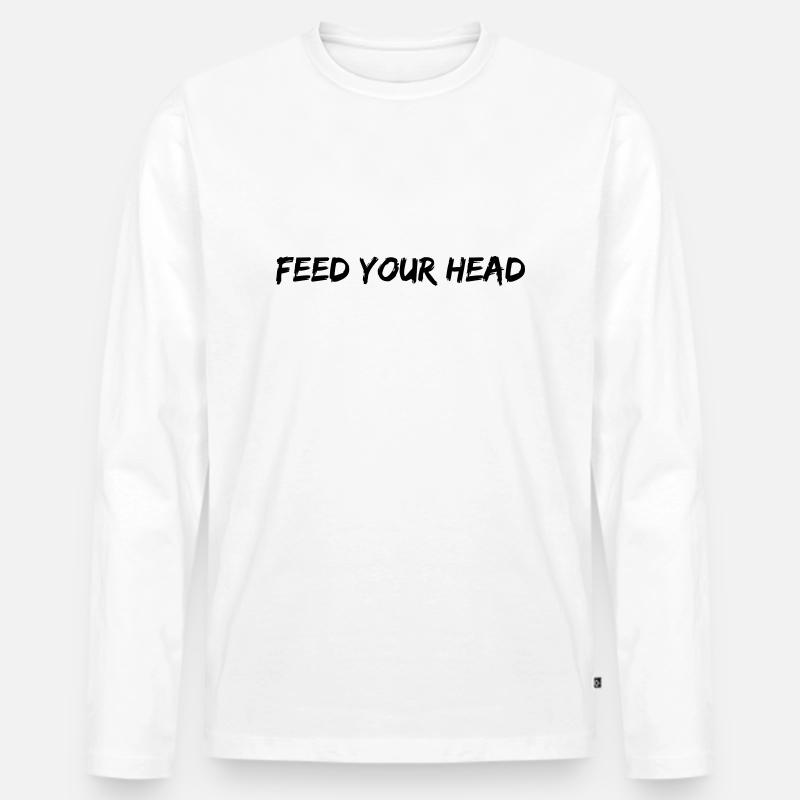 FEED YOUR HEAD - Männer Premium Bio Langarmshirt - Weiß