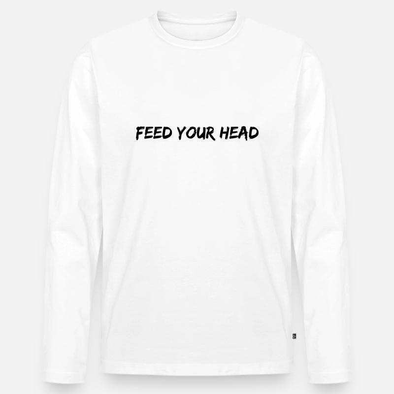 FEED YOUR HEAD - Männer Premium Bio Langarmshirt - Weiß
