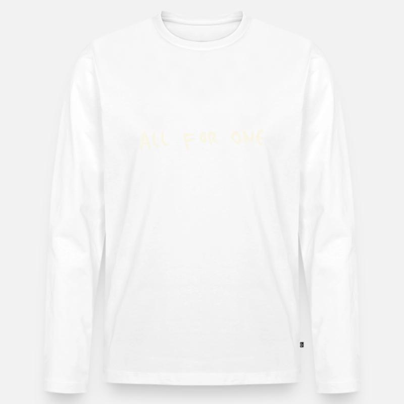 All for one - Männer Premium Bio Langarmshirt - Weiß