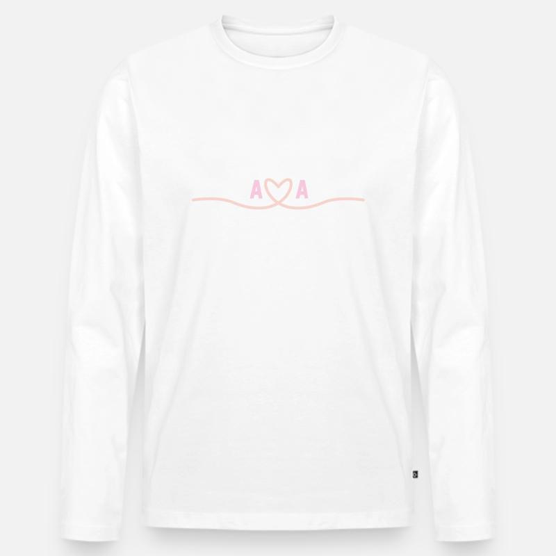 Liebe von A&A - Männer Premium Bio Langarmshirt - Weiß