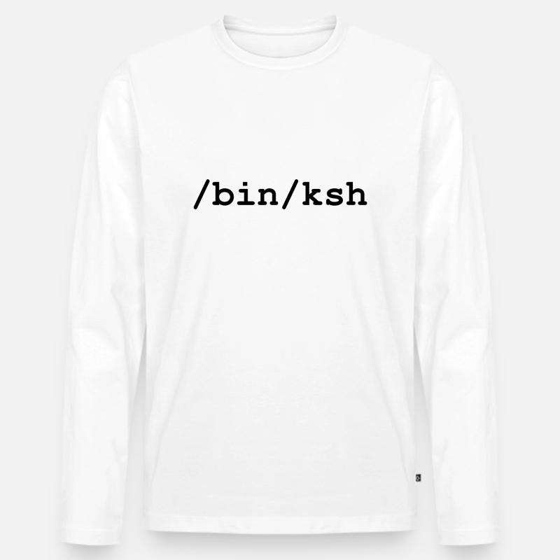 KornShell - /bin/ksh - Männer Premium Bio Langarmshirt - Weiß
