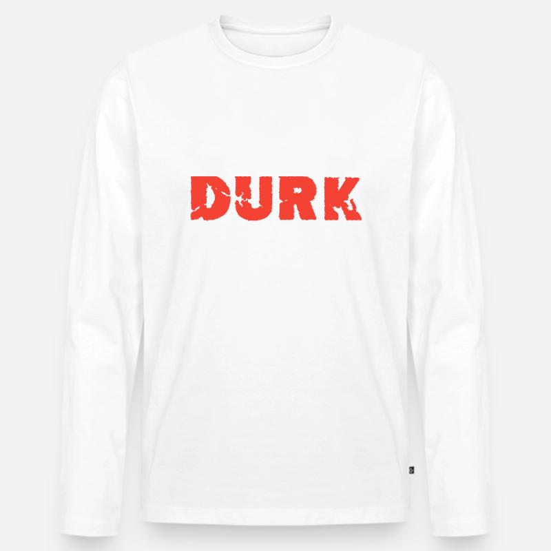 Durk - Männer Premium Bio Langarmshirt - Weiß