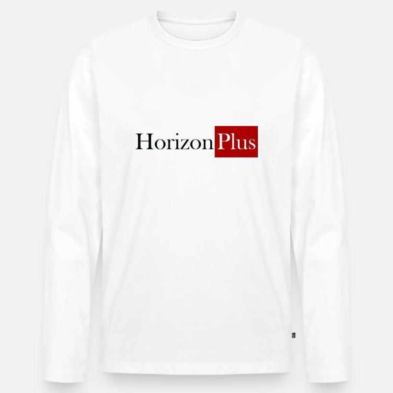 Horizont Plus - Männer Premium Bio Langarmshirt - Weiß
