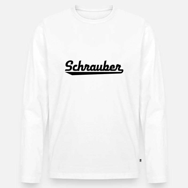 Schrauber - Männer Premium Bio Langarmshirt - Weiß