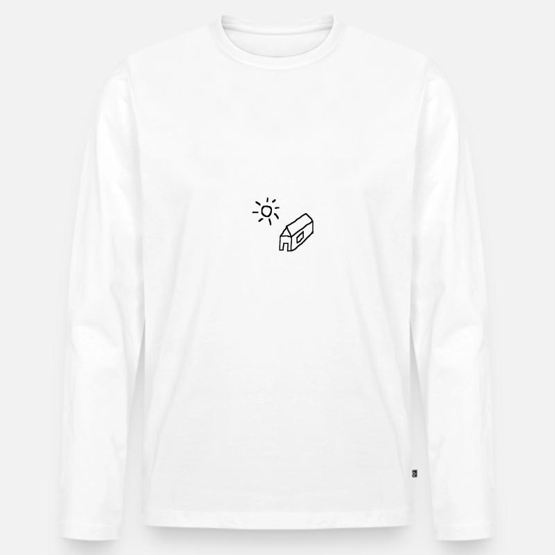 Haus mit Sonne. Geschenke, Geschenkidee - Männer Premium Bio Langarmshirt - Weiß