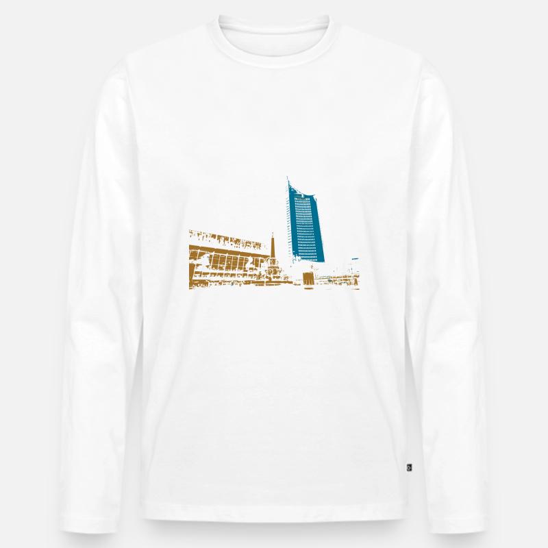 Leipzig Gewandhaus Uni Riese Geschenkidee - Männer Premium Bio Langarmshirt - Weiß