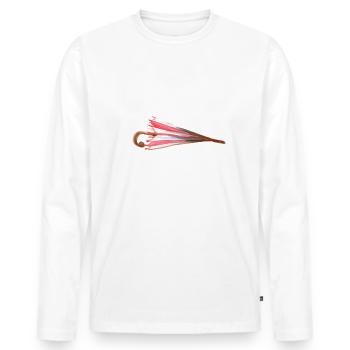 Aquarelle de parapluie - T-shirt manches longues Premium bio Homme - blanc - Devant - Nico (187cm)
