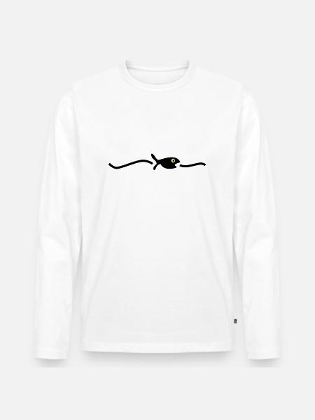 floating fish - Men's Premium Organic Long Sleeve Shirt - white