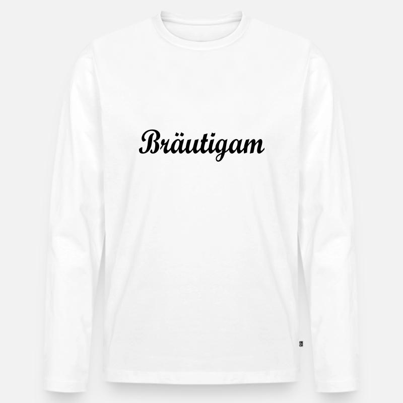 Bräutigam - Männer Premium Bio Langarmshirt - Weiß