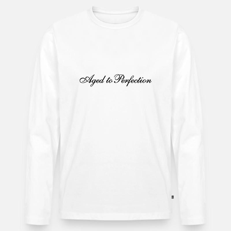 Aged to Perfection - Männer Premium Bio Langarmshirt - Weiß