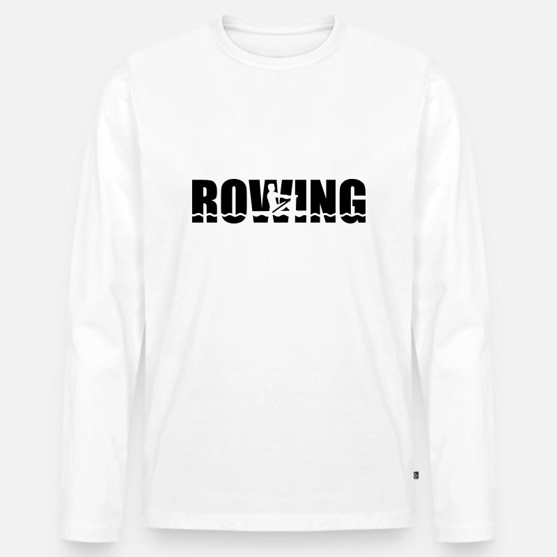 Rudern - Männer Premium Bio Langarmshirt - Weiß