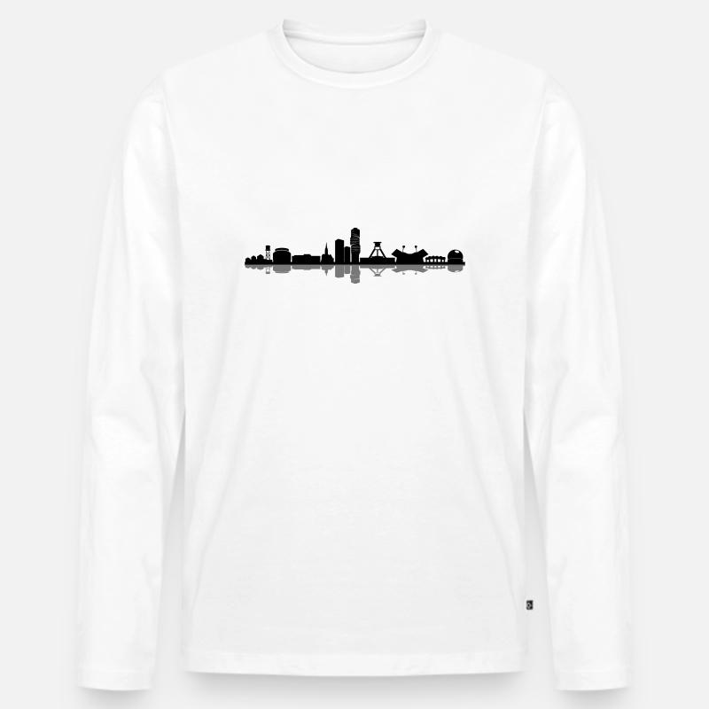 Skyline - Bochum - Männer Premium Bio Langarmshirt - Weiß