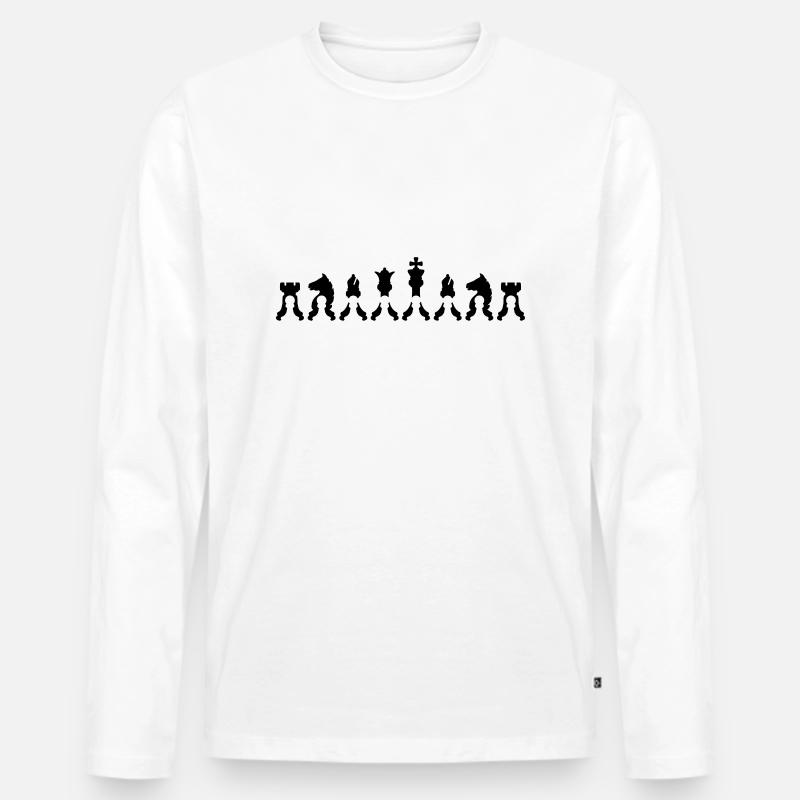 Bauer Figuren Schach - Männer Premium Bio Langarmshirt - Weiß