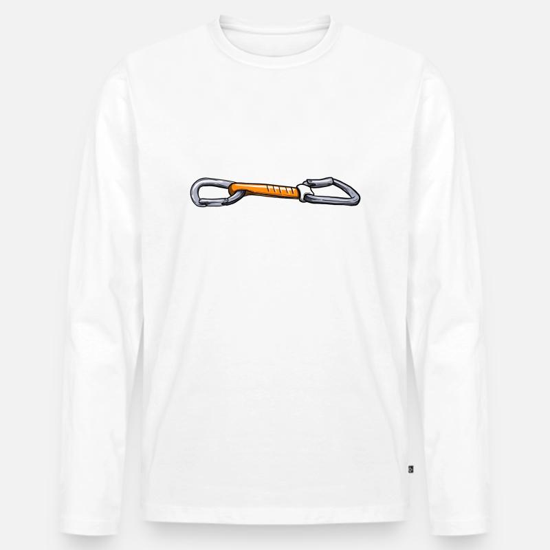 Expressschlinge - climbing quickdraw - Männer Premium Bio Langarmshirt - Weiß