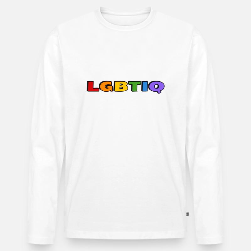 LGBTIQ-Regenbogenfarben - Männer Premium Bio Langarmshirt - Weiß