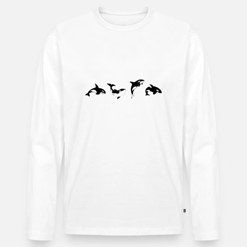 Orca Positions - Geschenkidee - Männer Premium Bio Langarmshirt - Weiß