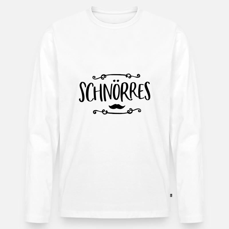 Schnörres Schnurrbart - Männer Premium Bio Langarmshirt - Weiß