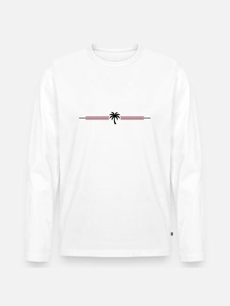 Palm Tree Icon - Men's Premium Organic Long Sleeve Shirt - white