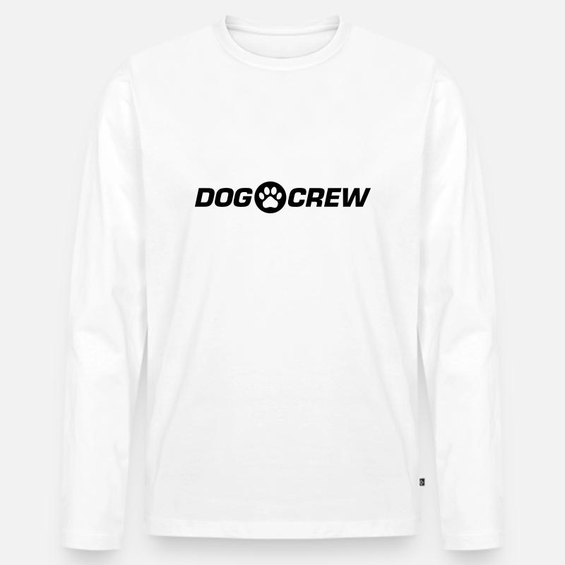 Hunde Crew Hundepfote - Männer Premium Bio Langarmshirt - Weiß
