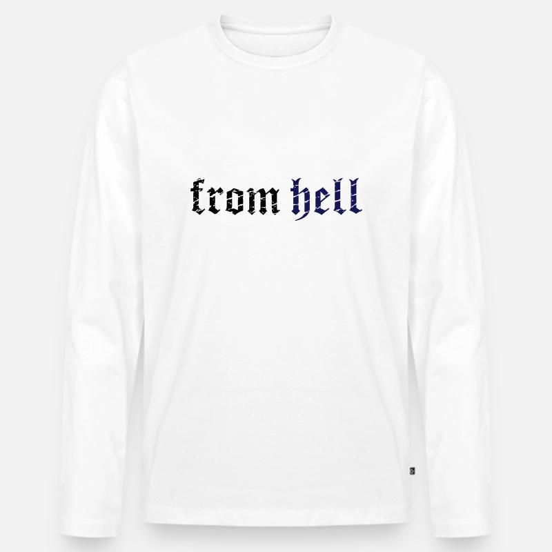 from hell_vec_2 de - Männer Premium Bio Langarmshirt - Weiß