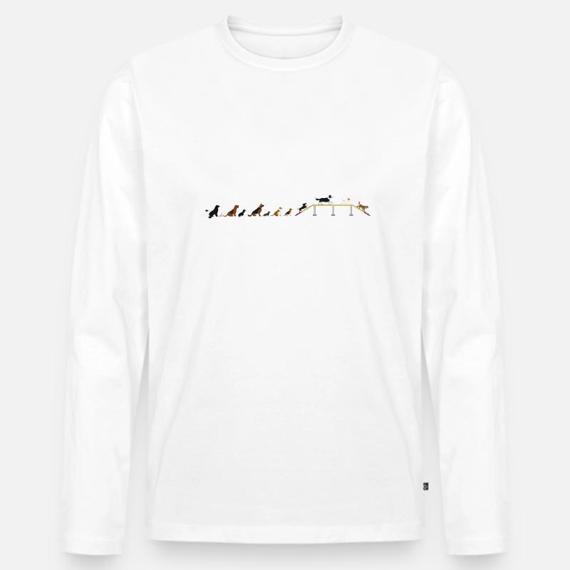 Agility Steg Wartezeit - Männer Premium Bio Langarmshirt - Weiß