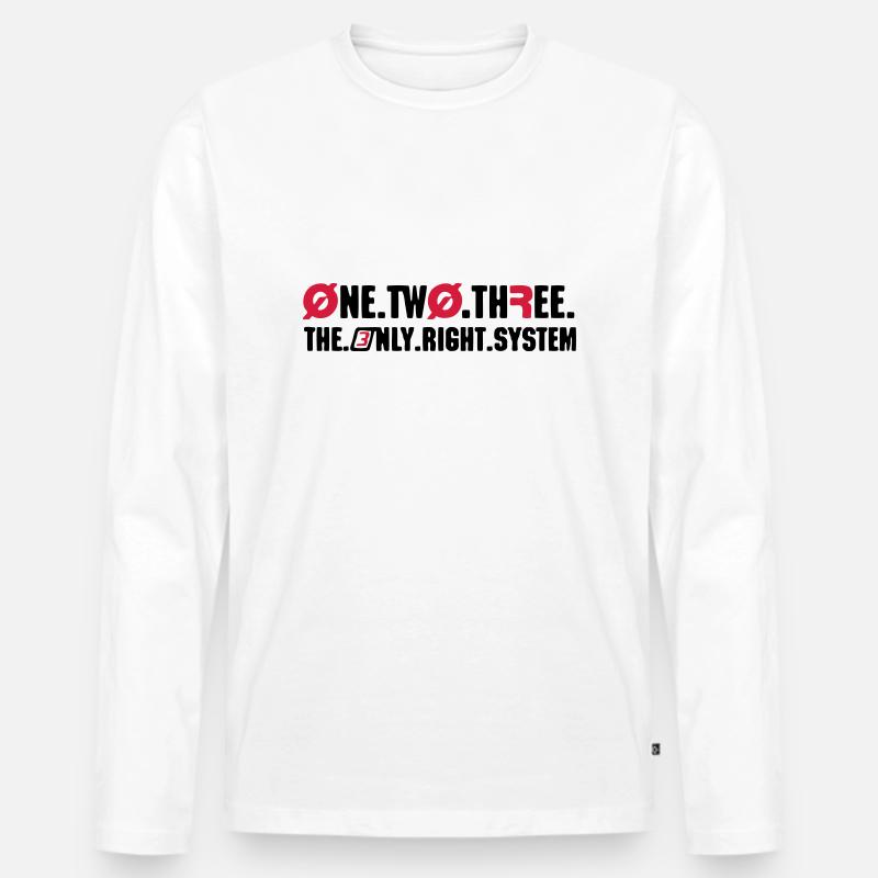 Right System - Männer Premium Bio Langarmshirt - Weiß