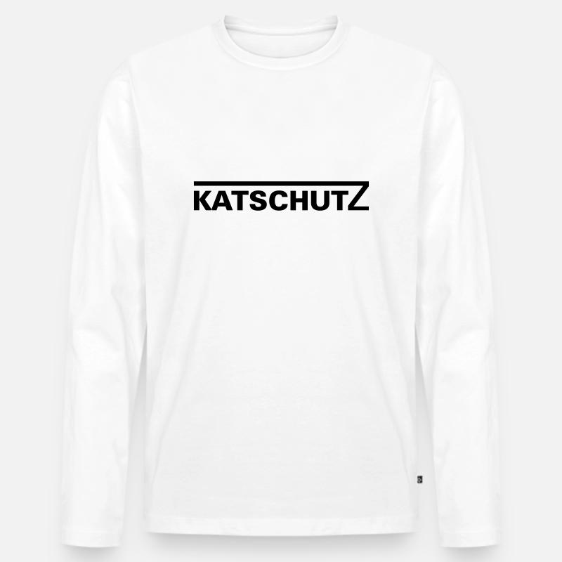 Katschutz - Männer Premium Bio Langarmshirt - Weiß