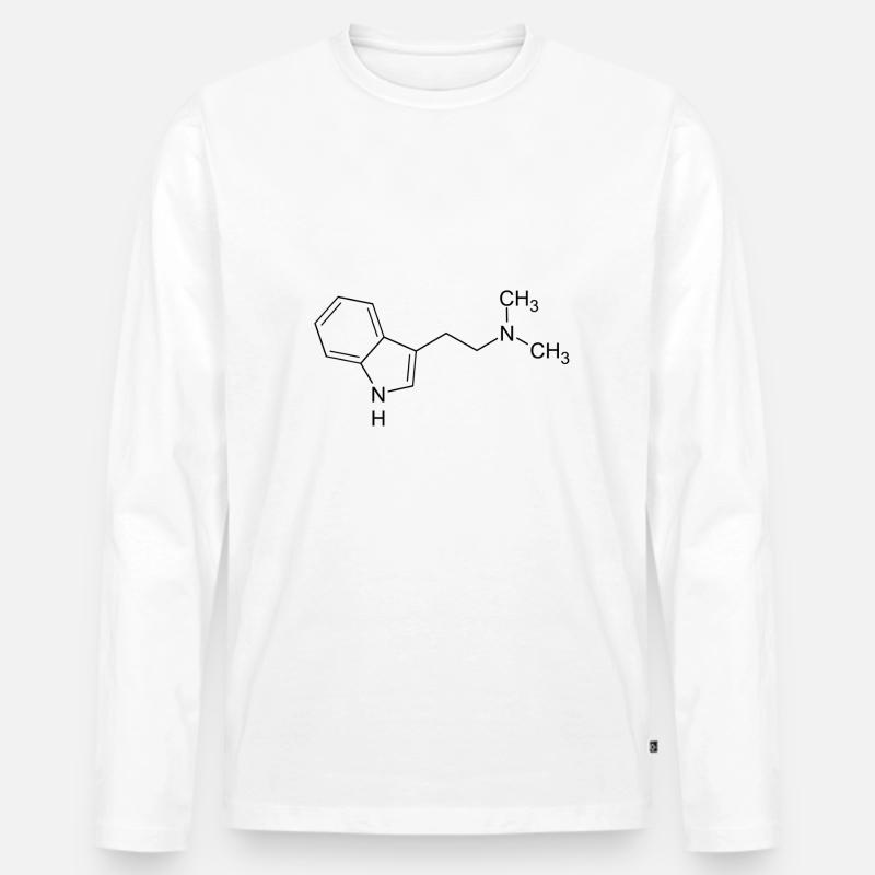 DMT Dimethyltryptamin Strukturformel - Männer Premium Bio Langarmshirt - Weiß