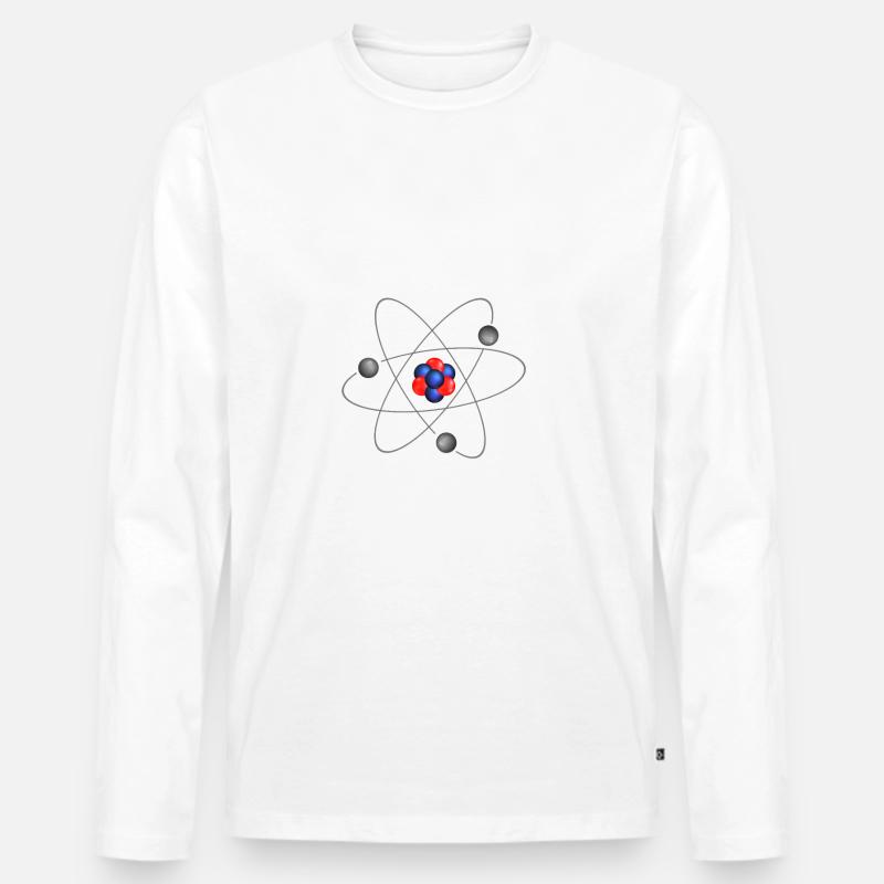 atom - Männer Premium Bio Langarmshirt - Weiß