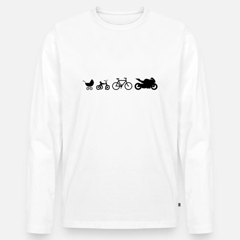 Baby to Biker Evolution - Männer Premium Bio Langarmshirt - Weiß