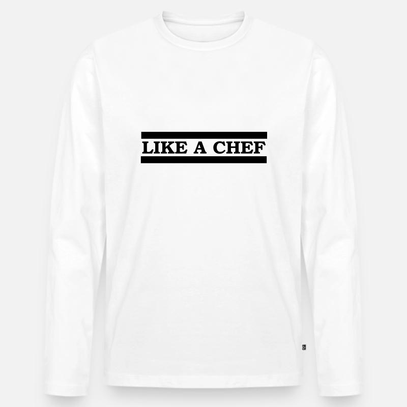 like a chef - Männer Premium Bio Langarmshirt - Weiß