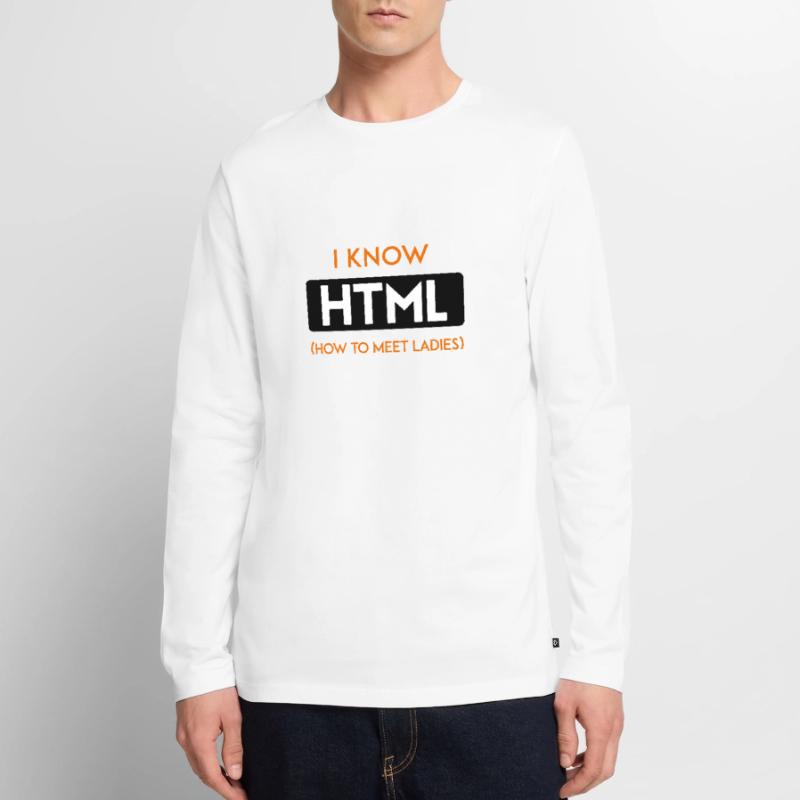 HTML web developer entwickler CSS Programmierer Männer Premium Bio Langarmshirt