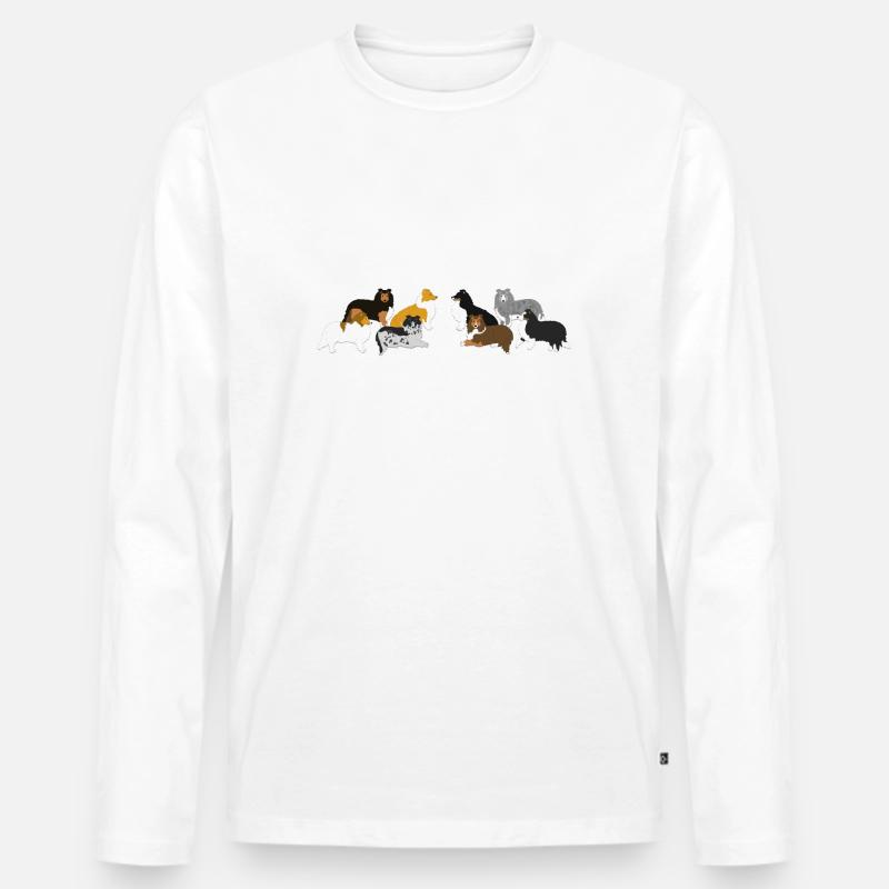 Shelties Querformat - Männer Premium Bio Langarmshirt - Weiß