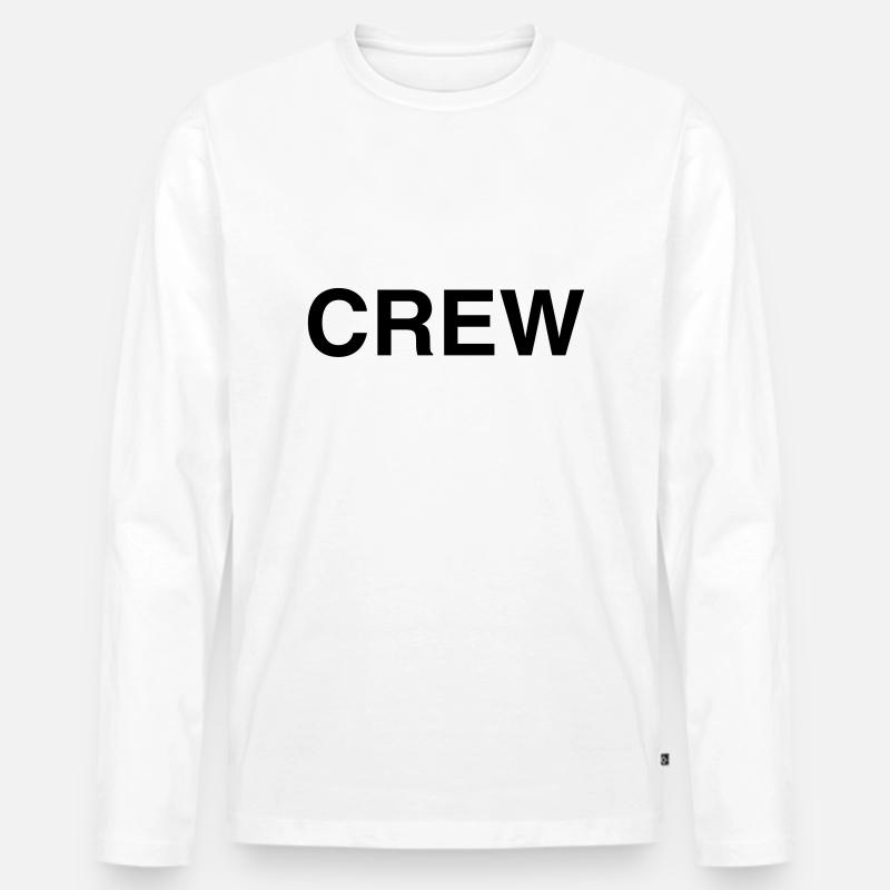 Crew - Männer Premium Bio Langarmshirt - Weiß