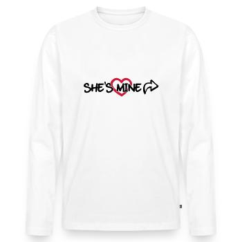 She's mine - Männer Premium Bio Langarmshirt - Weiß - Vorne - Nico (187cm)