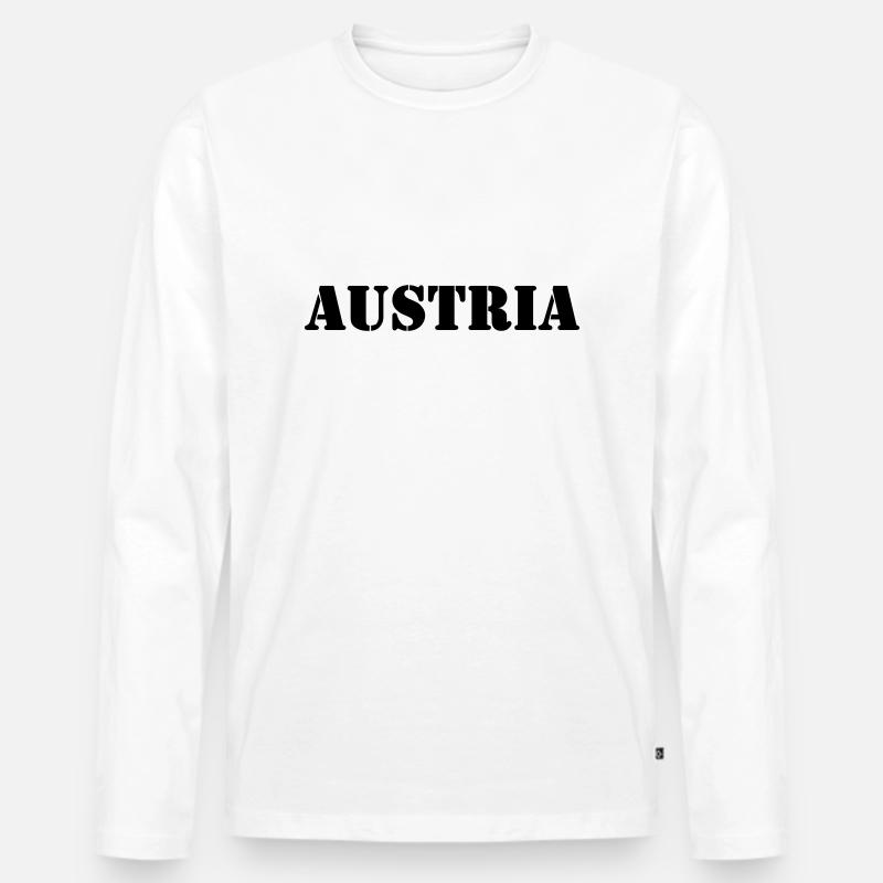 AUSTRIA - Männer Premium Bio Langarmshirt - Weiß