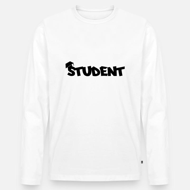 student - Männer Premium Bio Langarmshirt - Weiß