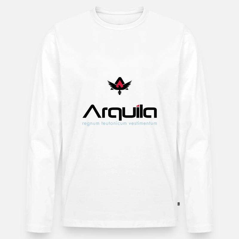 Arquila Adler - Männer Premium Bio Langarmshirt - Weiß