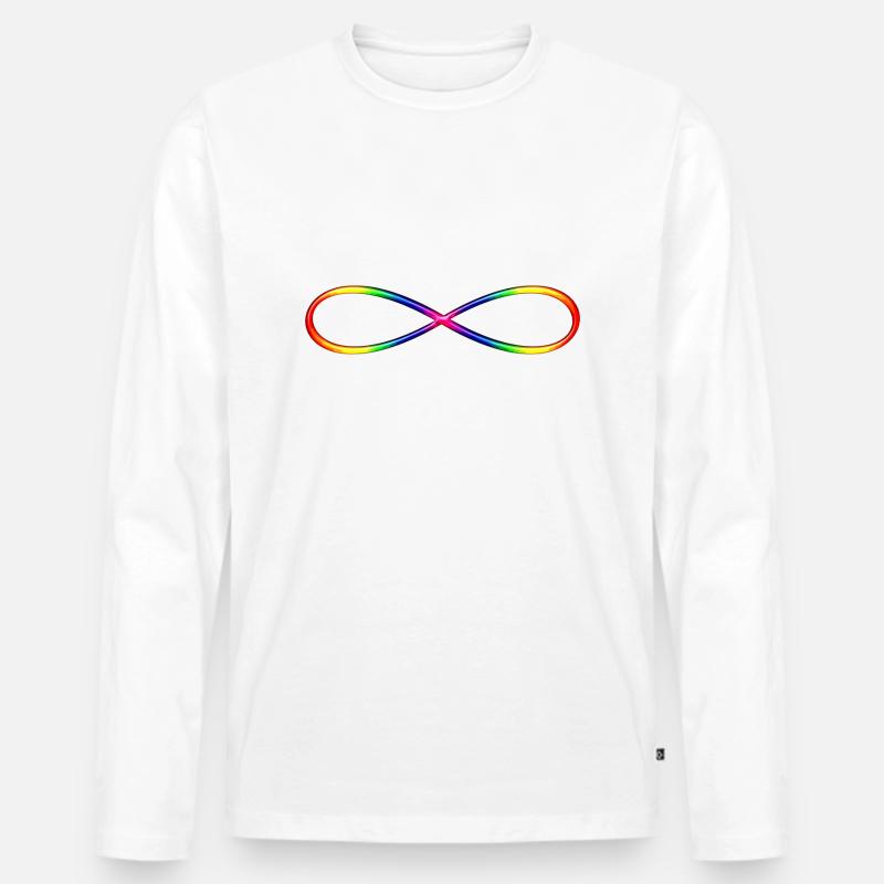 Symbol Unendlichkeit - bunt - Männer Premium Bio Langarmshirt - Weiß