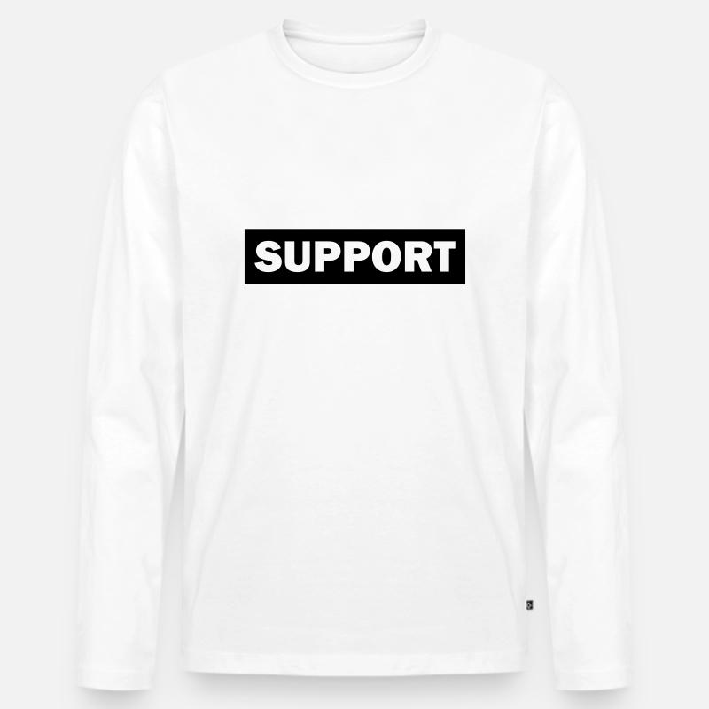 support - Männer Premium Bio Langarmshirt - Weiß