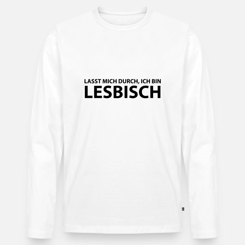 lesbisch - Männer Premium Bio Langarmshirt - Weiß