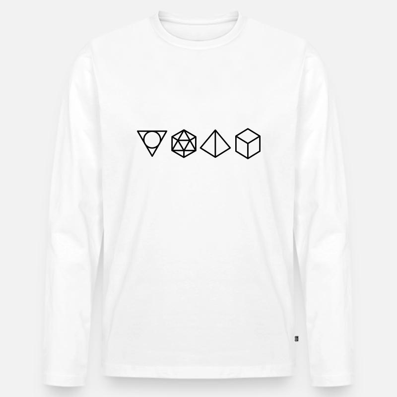 geometrico forme - Maglia a manica lunga ecologica premium da uomo - bianco